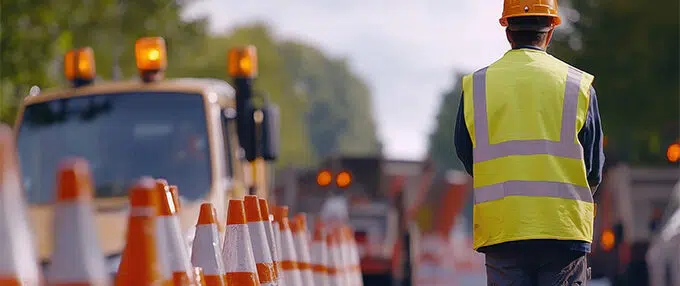 accidente en una zona de construcción