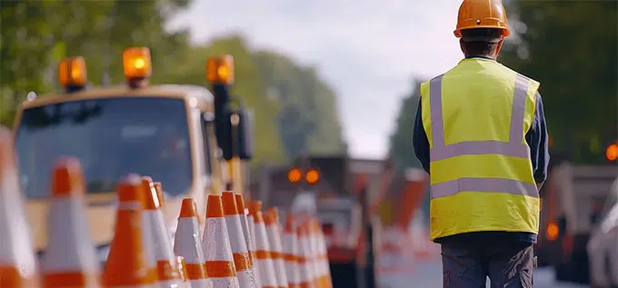 accidente en una zona de construcción