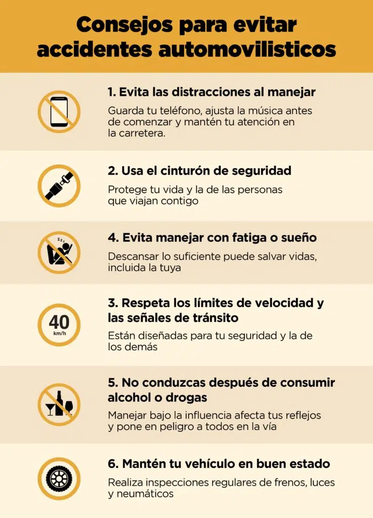 evitar un accidente de tráfico infographic