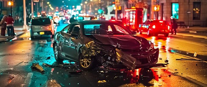 fotos de accidentes de autos de noche